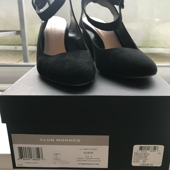 Club Monaco black suede pumps, warn once - Picture 2 of 3